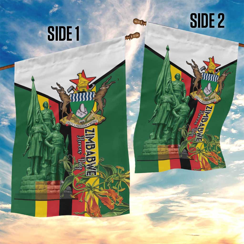 Zimbabwe Heroes' Day Garden Flag Nyika yeZimbabwe Monument - Coat Of Arms LT15
