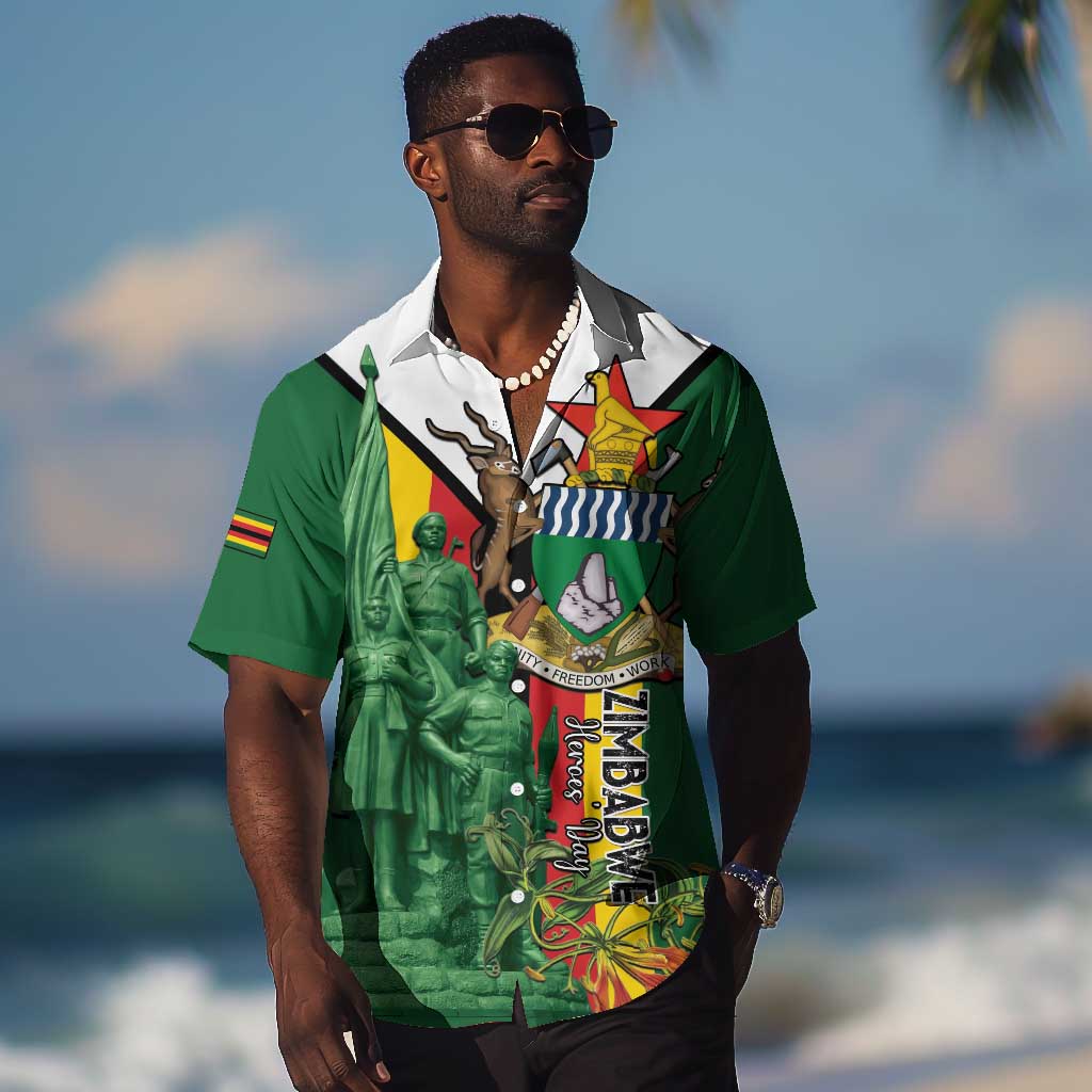 Personalized Zimbabwe Heroes' Day Hawaiian Shirt Nyika yeZimbabwe Monument - Coat Of Arms LT15