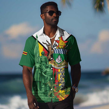 Personalized Zimbabwe Heroes' Day Hawaiian Shirt Nyika yeZimbabwe Monument - Coat Of Arms LT15