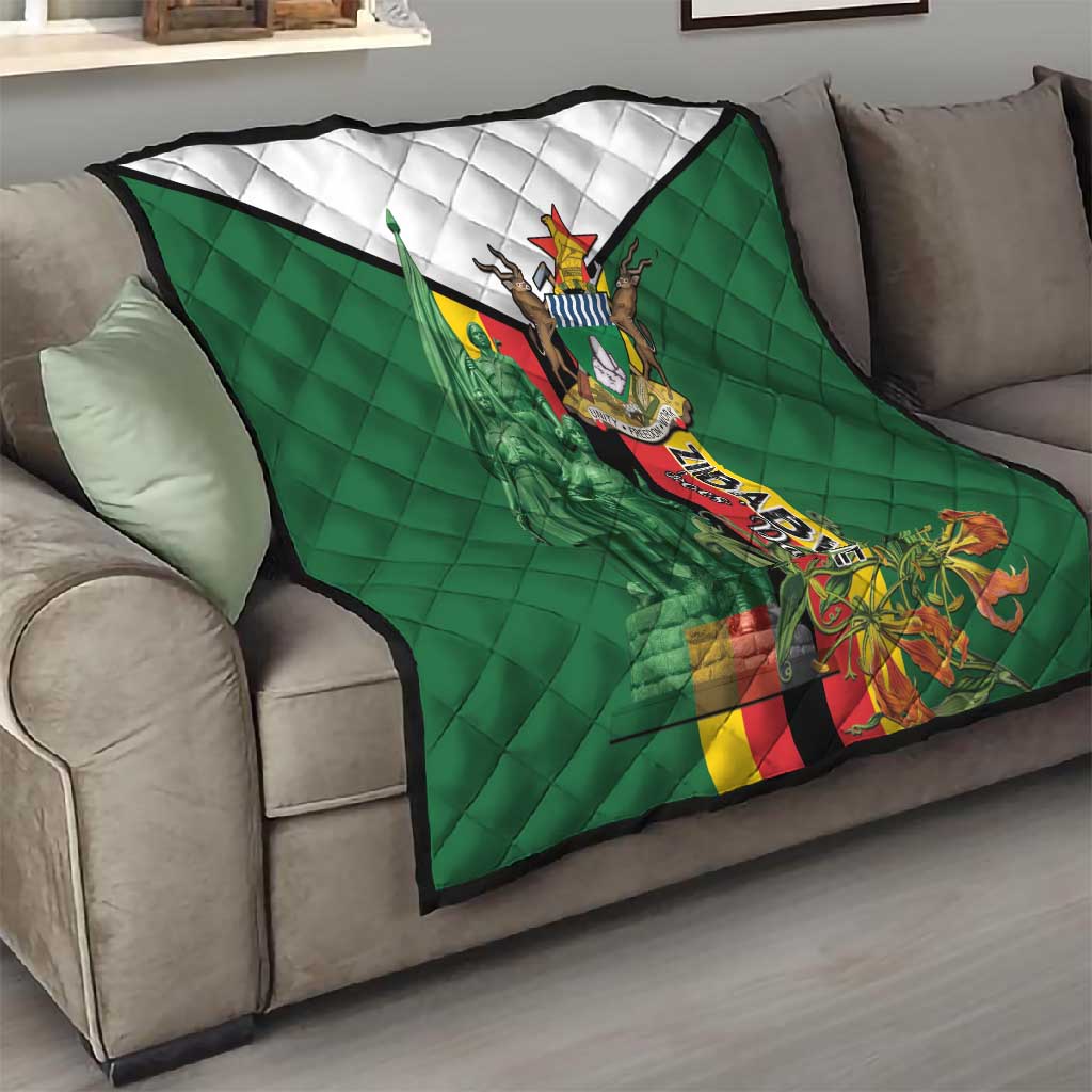 Zimbabwe Heroes' Day Quilt Nyika yeZimbabwe Monument - Coat Of Arms LT15