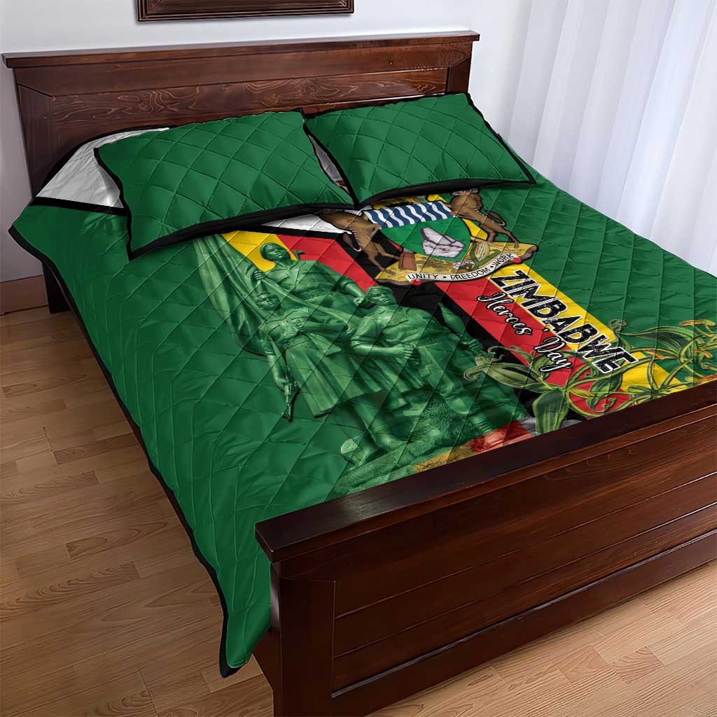 Zimbabwe Heroes' Day Quilt Bed Set Nyika yeZimbabwe Monument - Coat Of Arms LT15