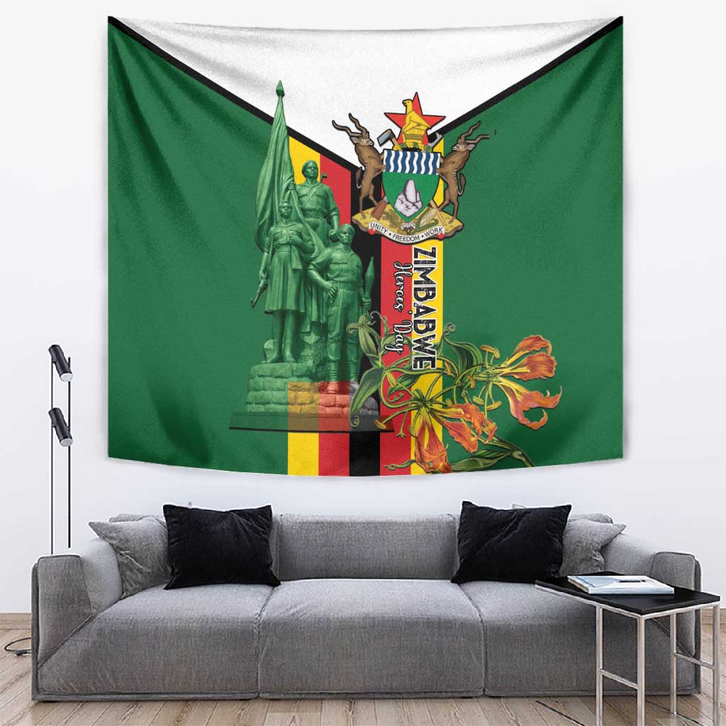 Zimbabwe Heroes' Day Tapestry Nyika yeZimbabwe Monument - Coat Of Arms LT15