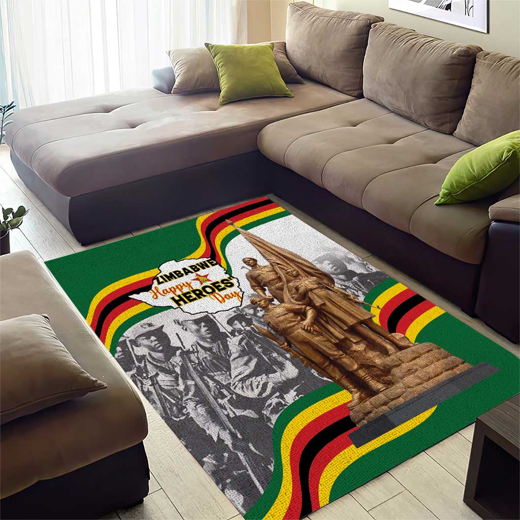 Happy Heroes Day Zimbabwe Area Rug Unity Freedom Work LT15
