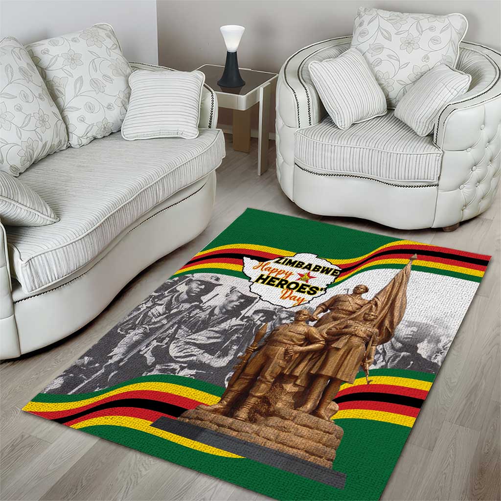 Happy Heroes Day Zimbabwe Area Rug Unity Freedom Work LT15
