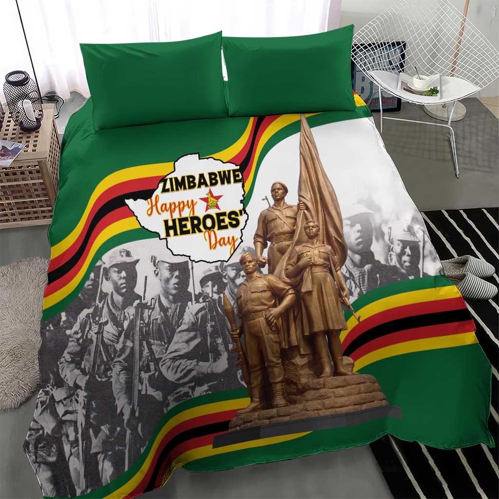 Happy Heroes Day Zimbabwe Bedding Set Unity Freedom Work LT15