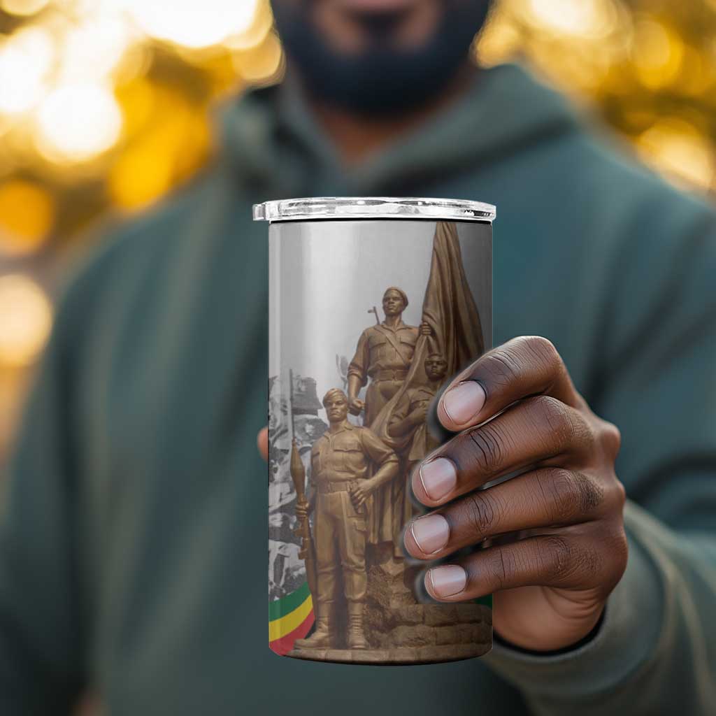 Happy Heroes Day Zimbabwe 4 in 1 Can Cooler Tumbler Unity Freedom Work LT15