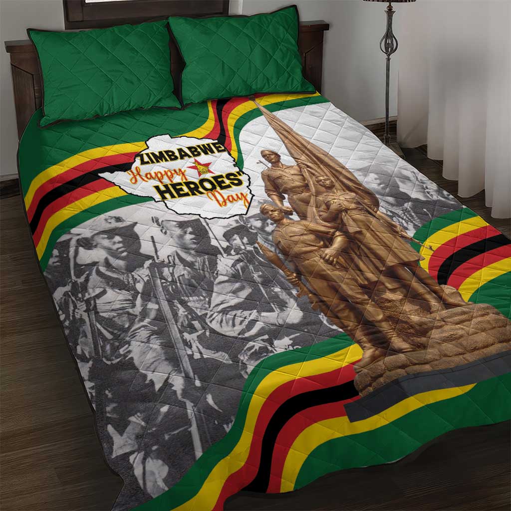 Happy Heroes Day Zimbabwe Quilt Bed Set Unity Freedom Work LT15