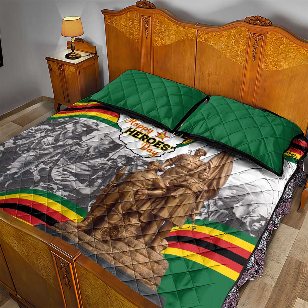 Happy Heroes Day Zimbabwe Quilt Bed Set Unity Freedom Work LT15