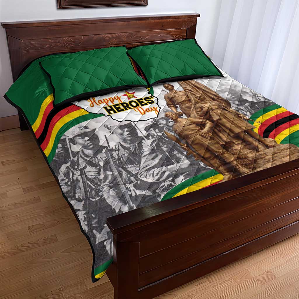 Happy Heroes Day Zimbabwe Quilt Bed Set Unity Freedom Work LT15