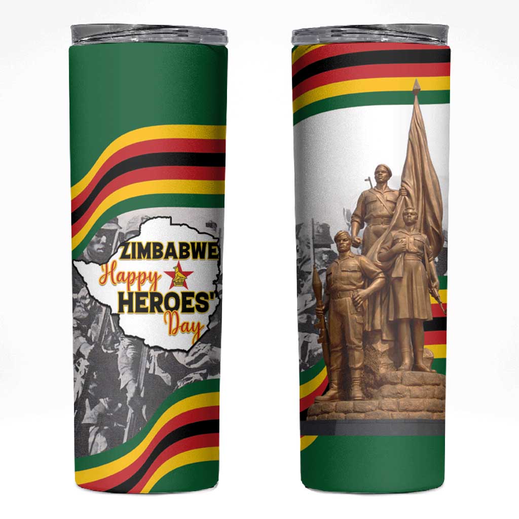 Happy Heroes Day Zimbabwe Skinny Tumbler Unity Freedom Work LT15