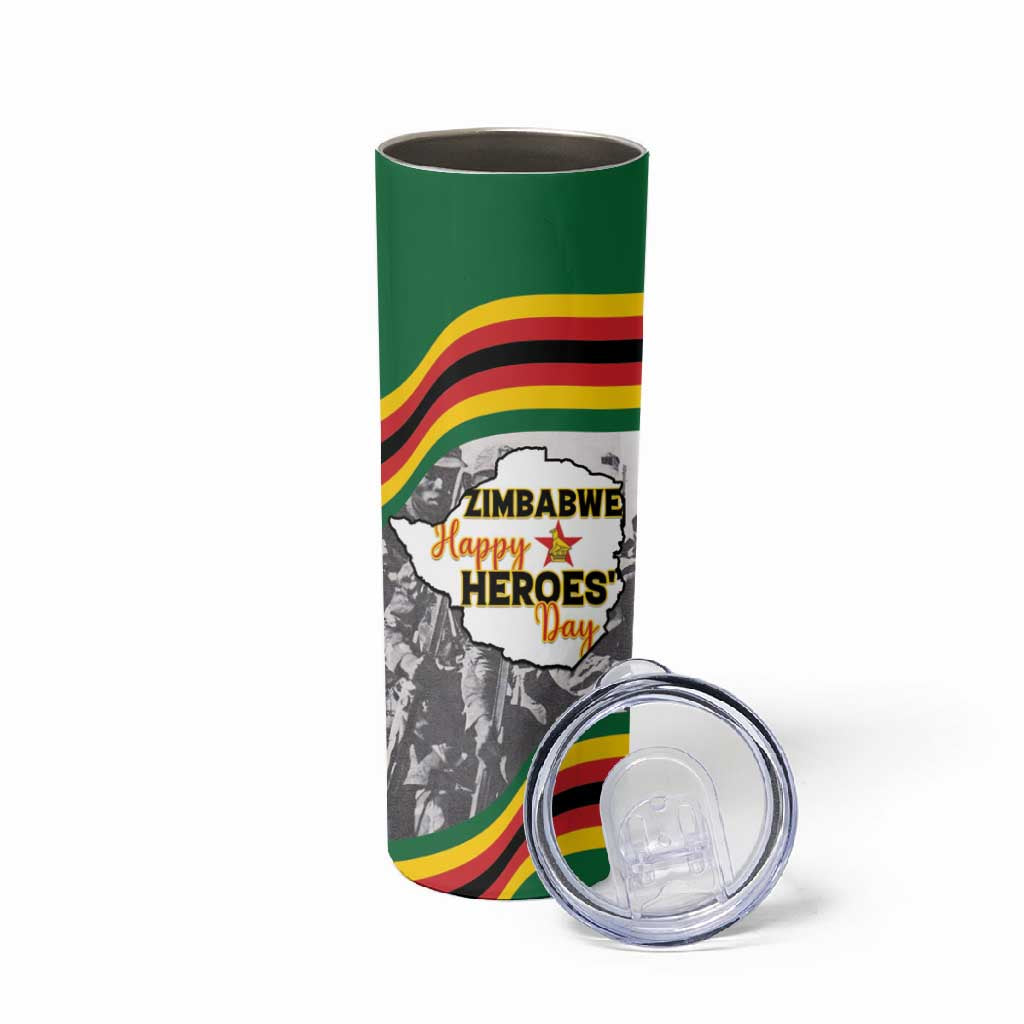 Happy Heroes Day Zimbabwe Skinny Tumbler Unity Freedom Work LT15