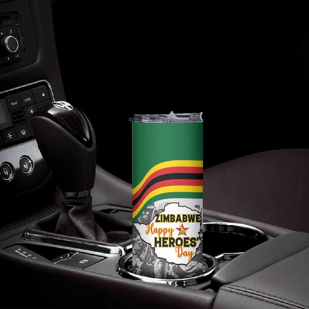 Happy Heroes Day Zimbabwe Skinny Tumbler Unity Freedom Work LT15