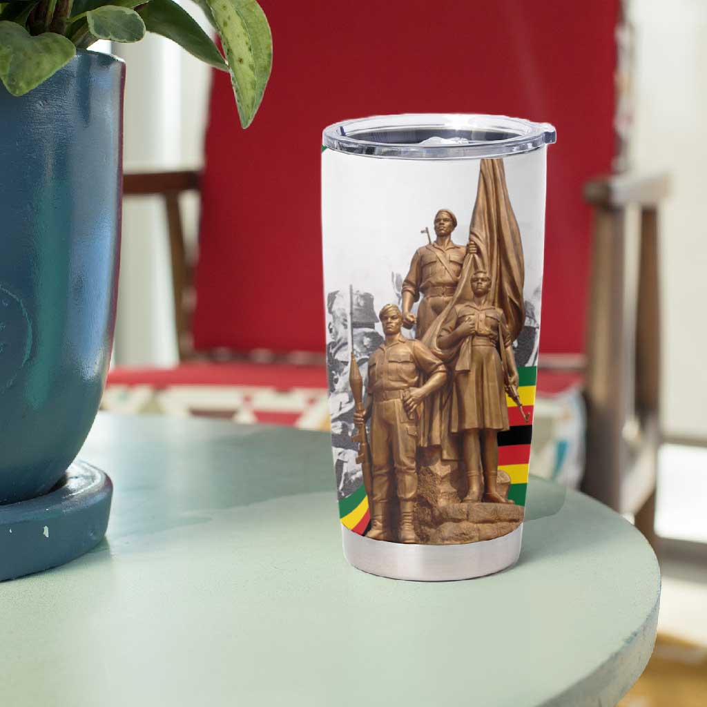 Happy Heroes Day Zimbabwe Tumbler Cup Unity Freedom Work LT15