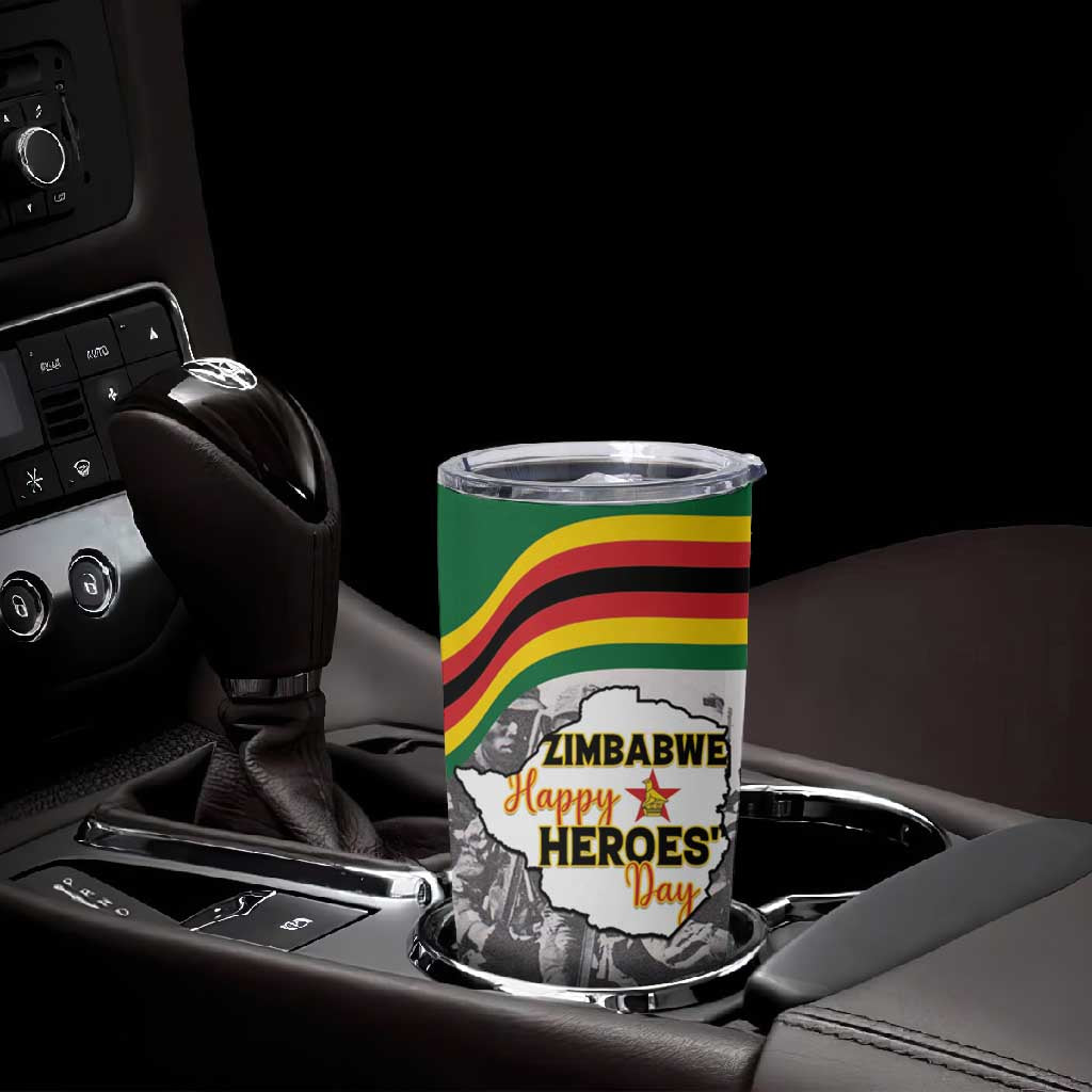Happy Heroes Day Zimbabwe Tumbler Cup Unity Freedom Work LT15