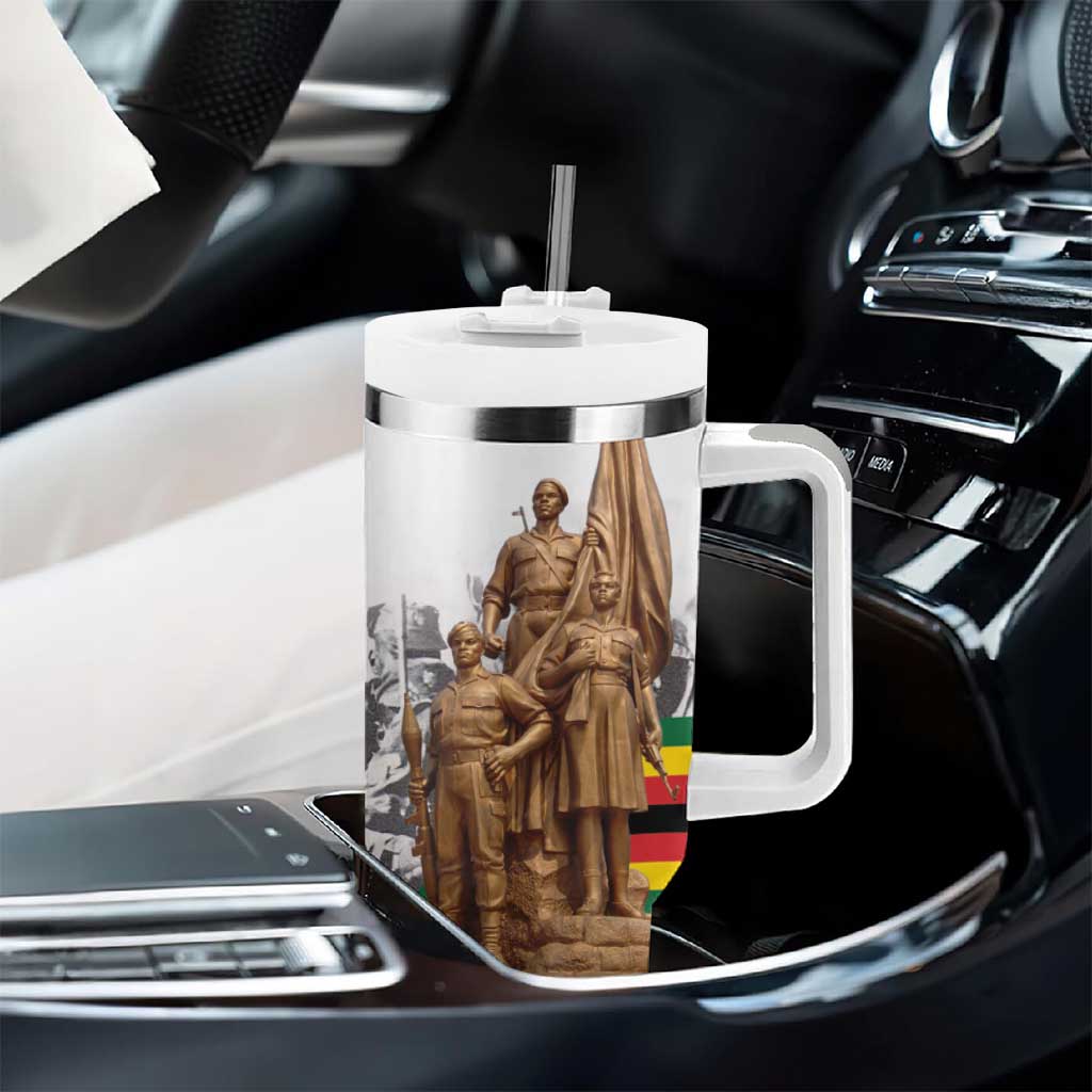 Happy Heroes Day Zimbabwe Tumbler With Handle Unity Freedom Work LT15