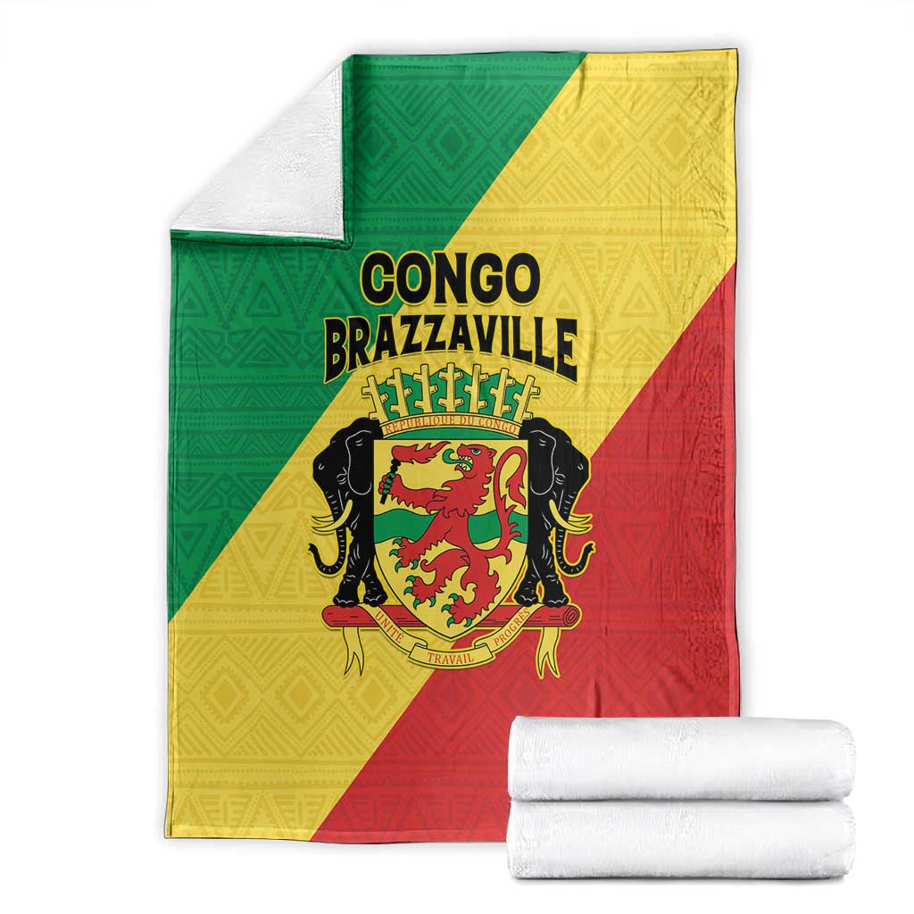 Republique du Congo Blanket Coat Of Arms African Pattern LT15
