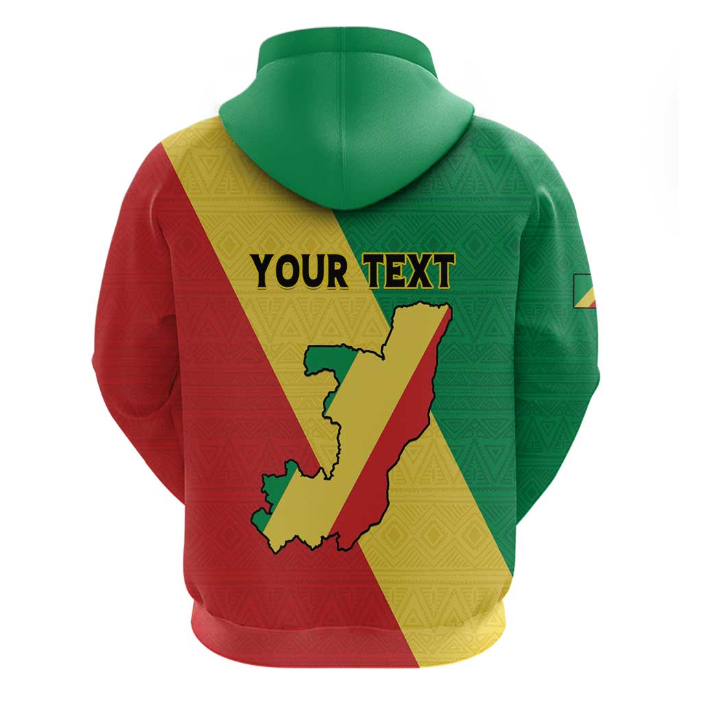 Personalized Congo Brazzaville Hoodie Coat Of Arms With Map - Flag Style LT15