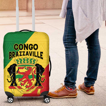 Congo Brazzaville Luggage Cover Coat Of Arms With Map - Flag Style LT15