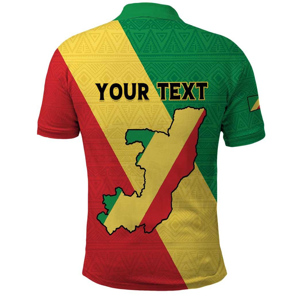 Personalized Congo Brazzaville Polo Shirt Coat Of Arms With Map - Flag Style LT15