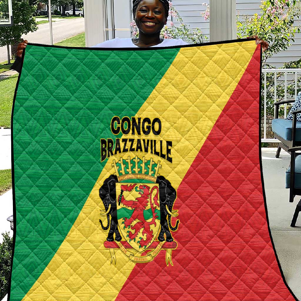 Republique du Congo Quilt Coat Of Arms African Pattern LT15