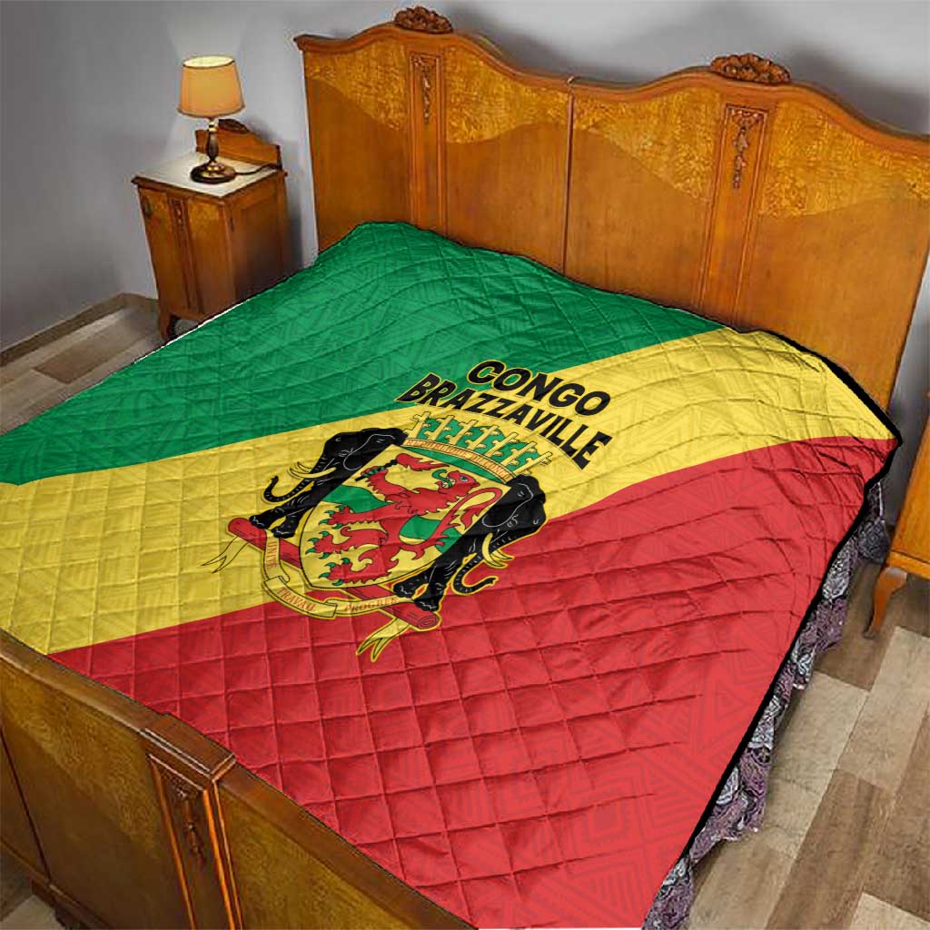 Republique du Congo Quilt Coat Of Arms African Pattern LT15