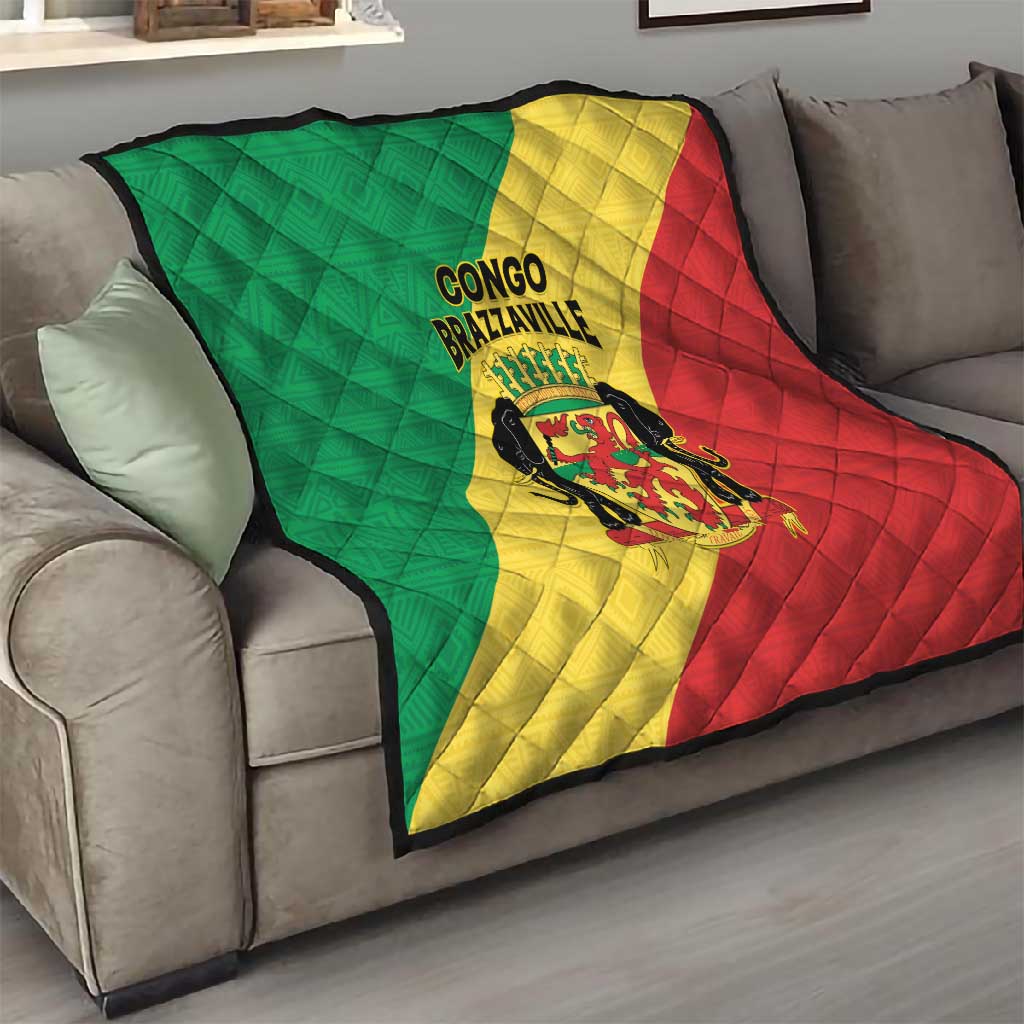 Republique du Congo Quilt Coat Of Arms African Pattern LT15