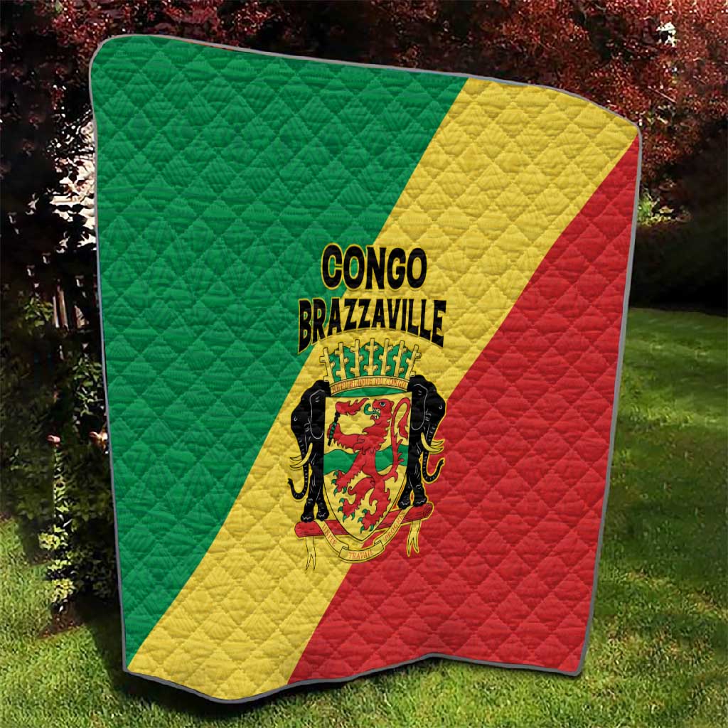 Republique du Congo Quilt Coat Of Arms African Pattern LT15