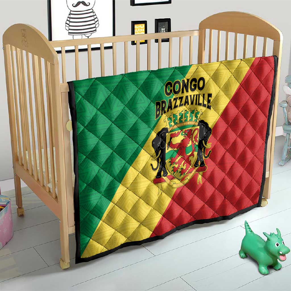 Republique du Congo Quilt Coat Of Arms African Pattern LT15