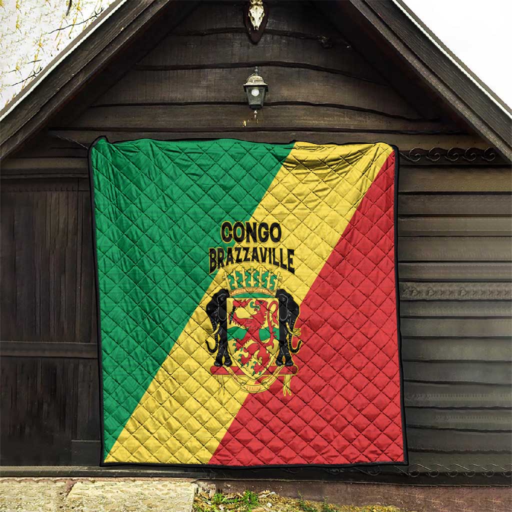 Republique du Congo Quilt Coat Of Arms African Pattern LT15