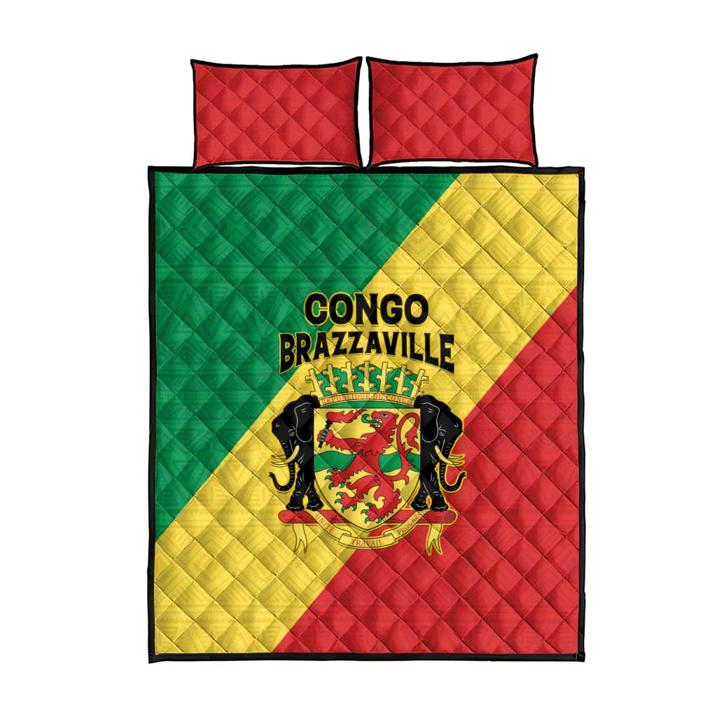 Republique du Congo Quilt Bed Set Coat Of Arms African Pattern LT15