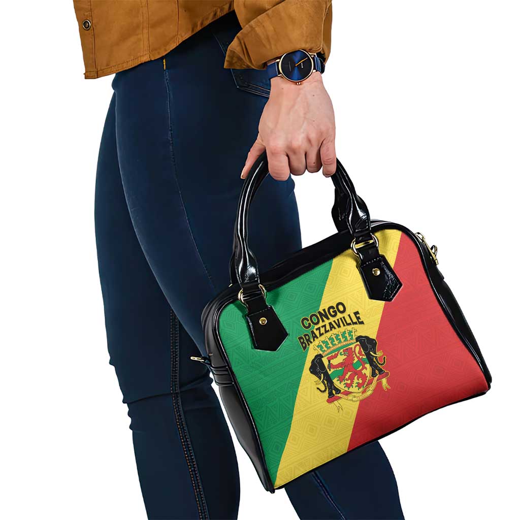 Congo Brazzaville Shoulder Handbag Coat Of Arms With Map - Flag Style LT15