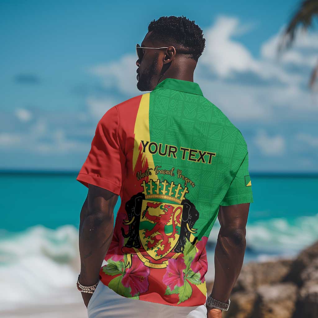 Personalized Congo-Brazzaville National Day Hawaiian Shirt Coat Of Arms With Map LT15