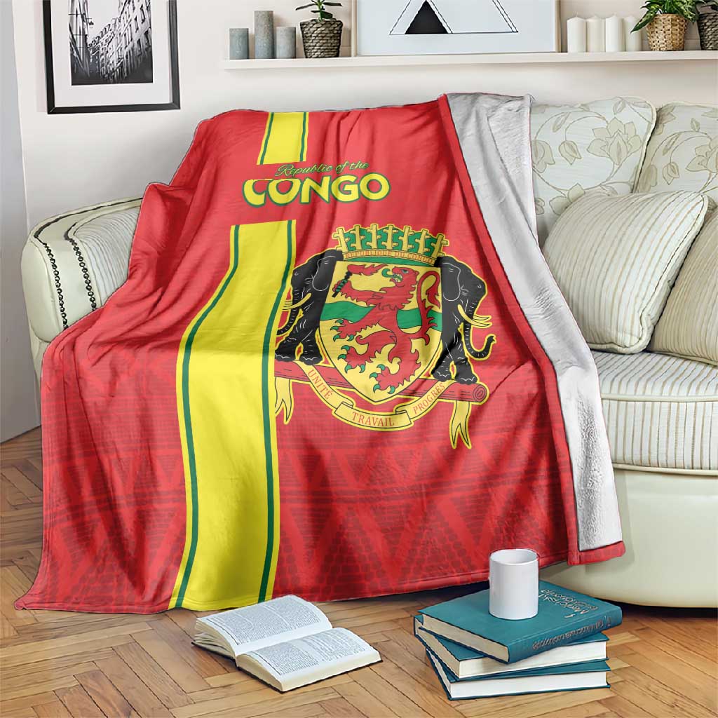 Republique du Congo Football Blanket Go Ba Diabulu ya Mbwaki Red Color LT15