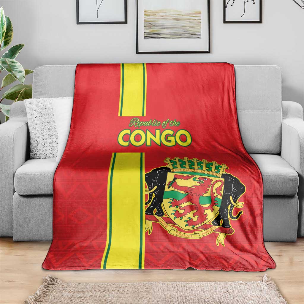Republique du Congo Football Blanket Go Ba Diabulu ya Mbwaki Red Color LT15