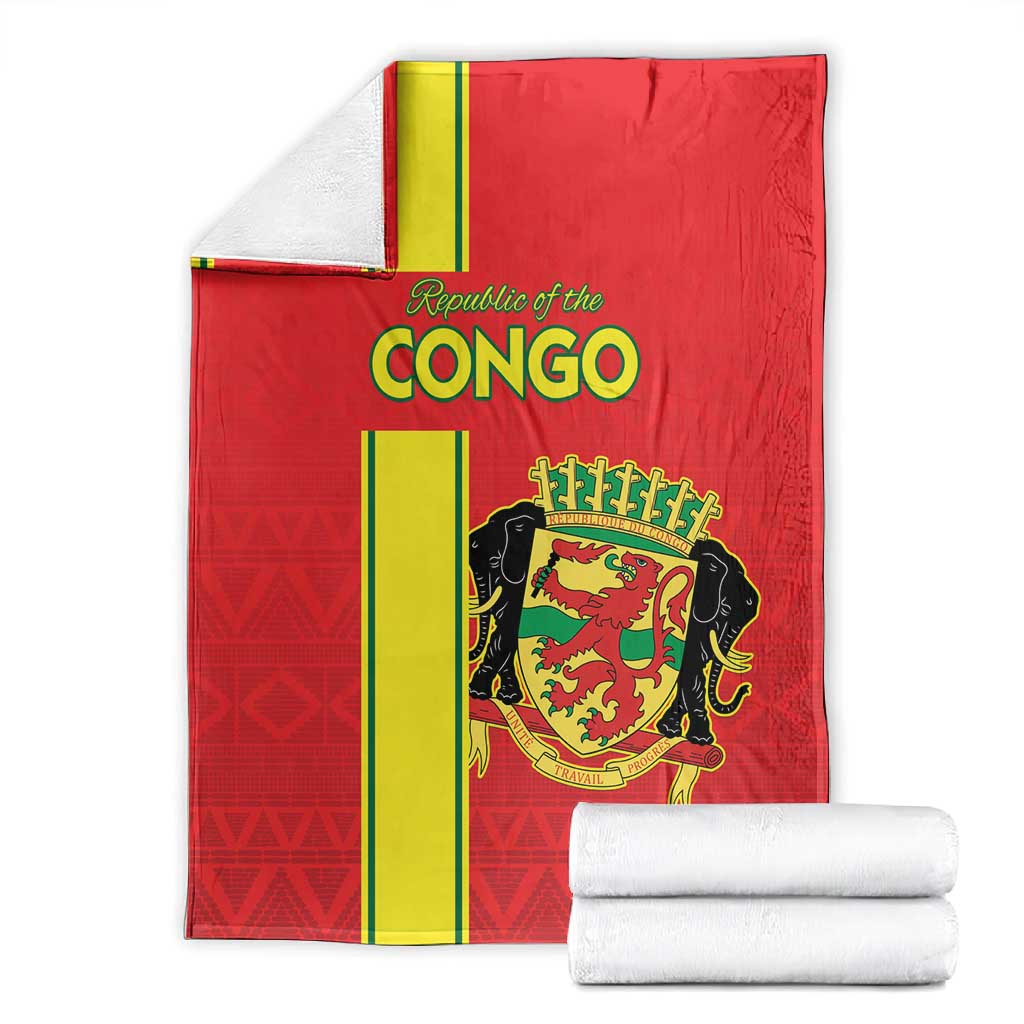Republique du Congo Football Blanket Go Ba Diabulu ya Mbwaki Red Color LT15
