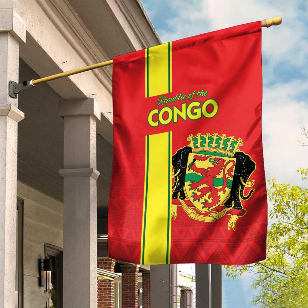 Republique du Congo Football Garden Flag Go Ba Diabulu ya Mbwaki Red Color LT15