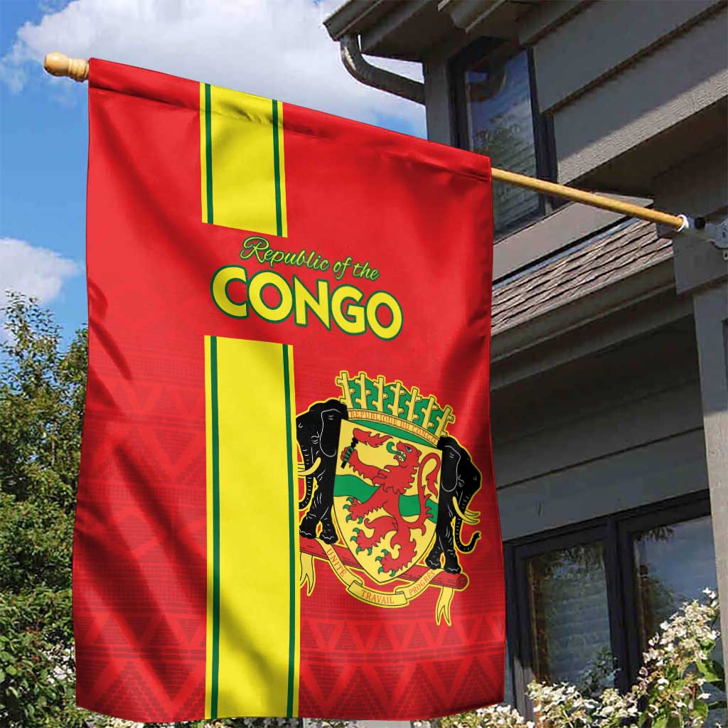 Republique du Congo Football Garden Flag Go Ba Diabulu ya Mbwaki Red Color LT15