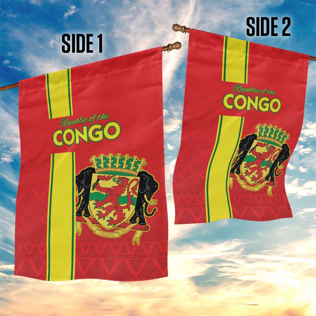 Republique du Congo Football Garden Flag Go Ba Diabulu ya Mbwaki Red Color LT15