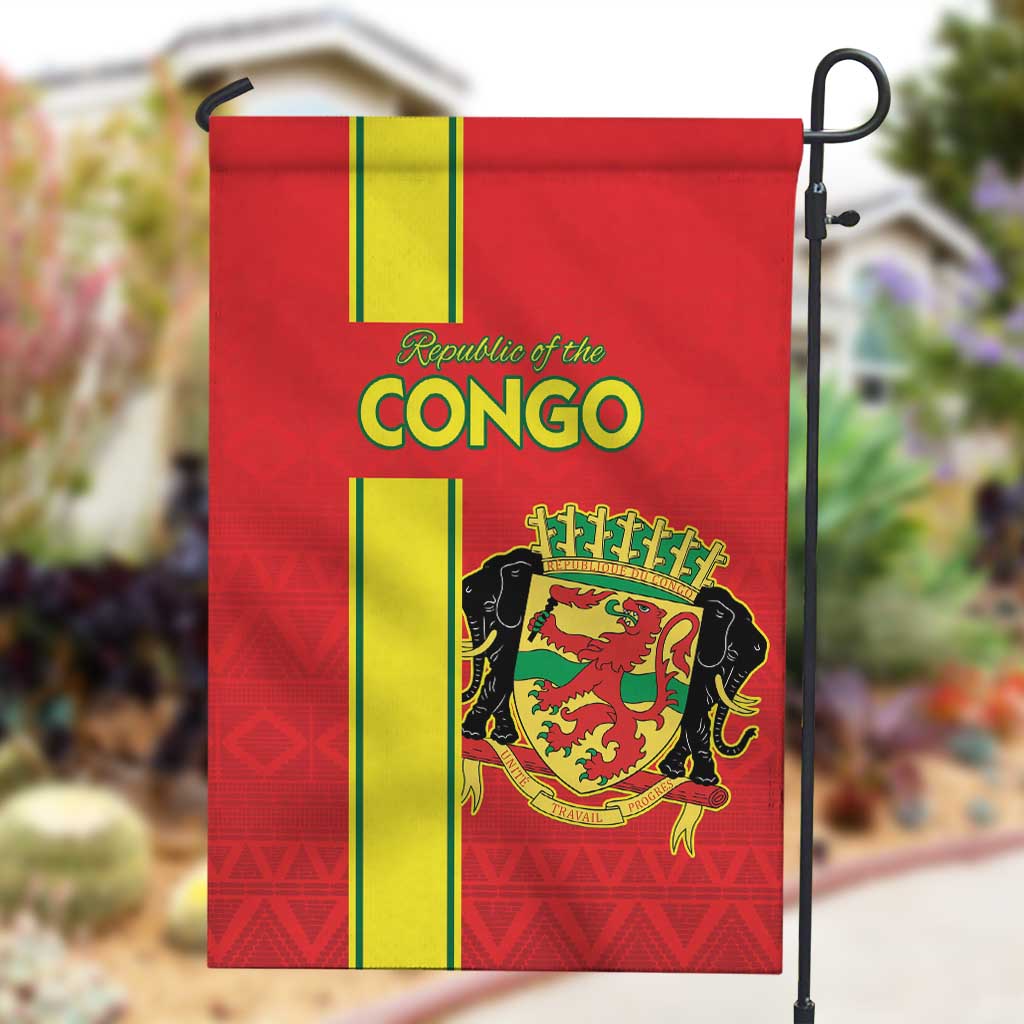 Republique du Congo Football Garden Flag Go Ba Diabulu ya Mbwaki Red Color LT15
