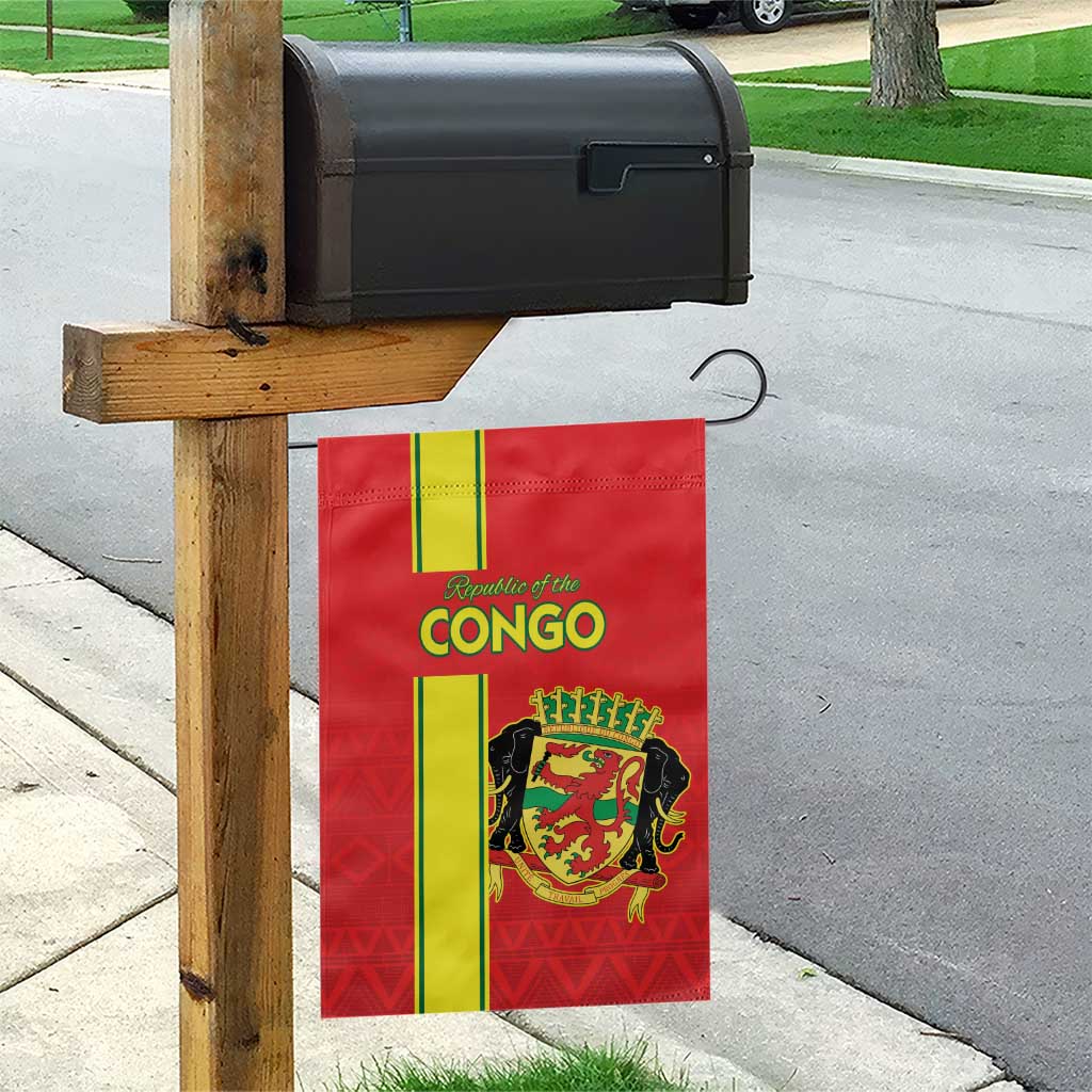 Republique du Congo Football Garden Flag Go Ba Diabulu ya Mbwaki Red Color LT15