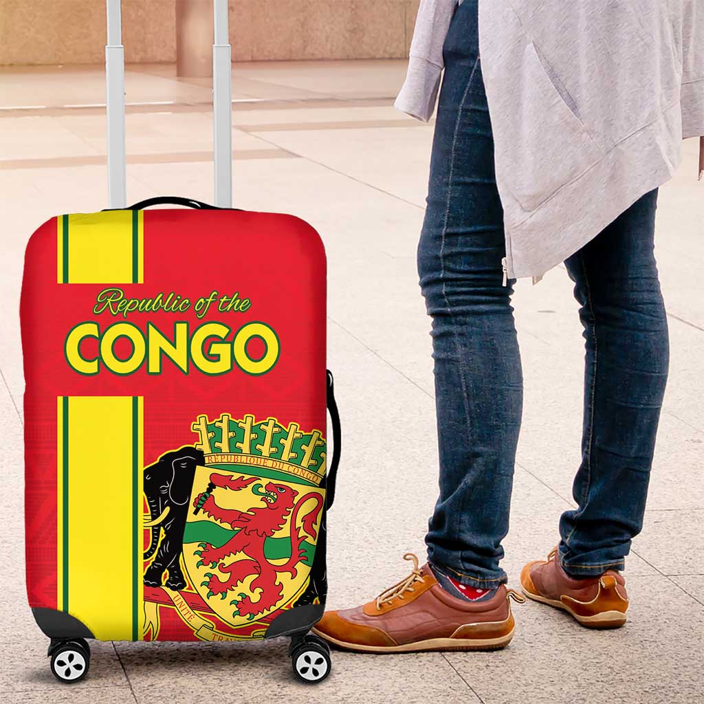 Congo Brazzaville Football Luggage Cover Go Ba Diabulu ya Mbwaki Red Color LT15