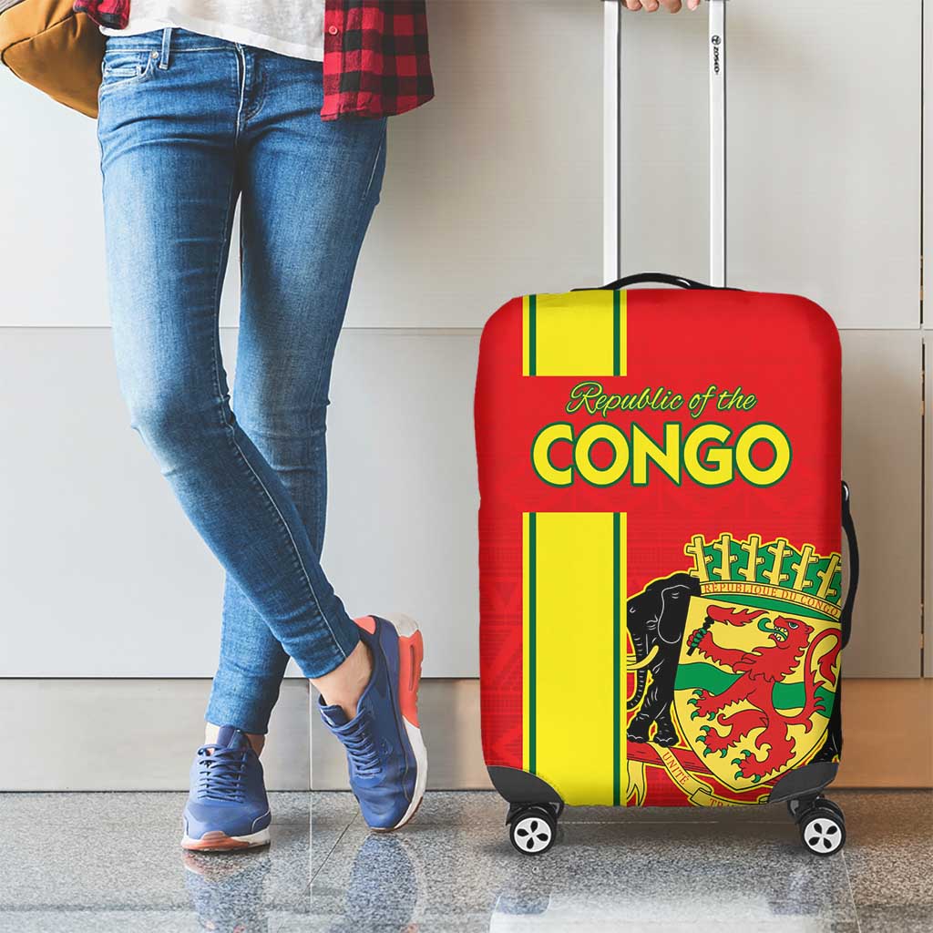 Congo Brazzaville Football Luggage Cover Go Ba Diabulu ya Mbwaki Red Color LT15