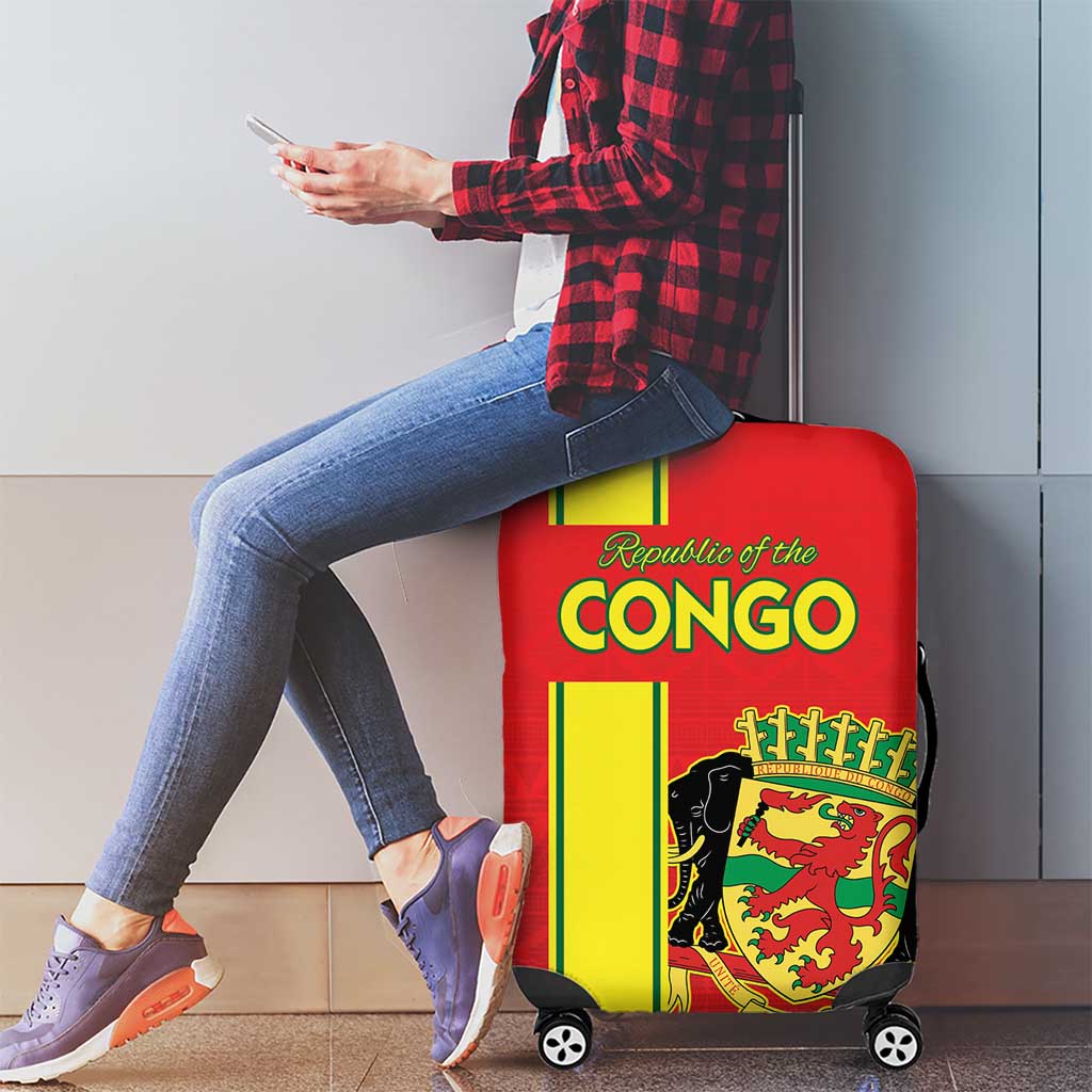 Congo Brazzaville Football Luggage Cover Go Ba Diabulu ya Mbwaki Red Color LT15