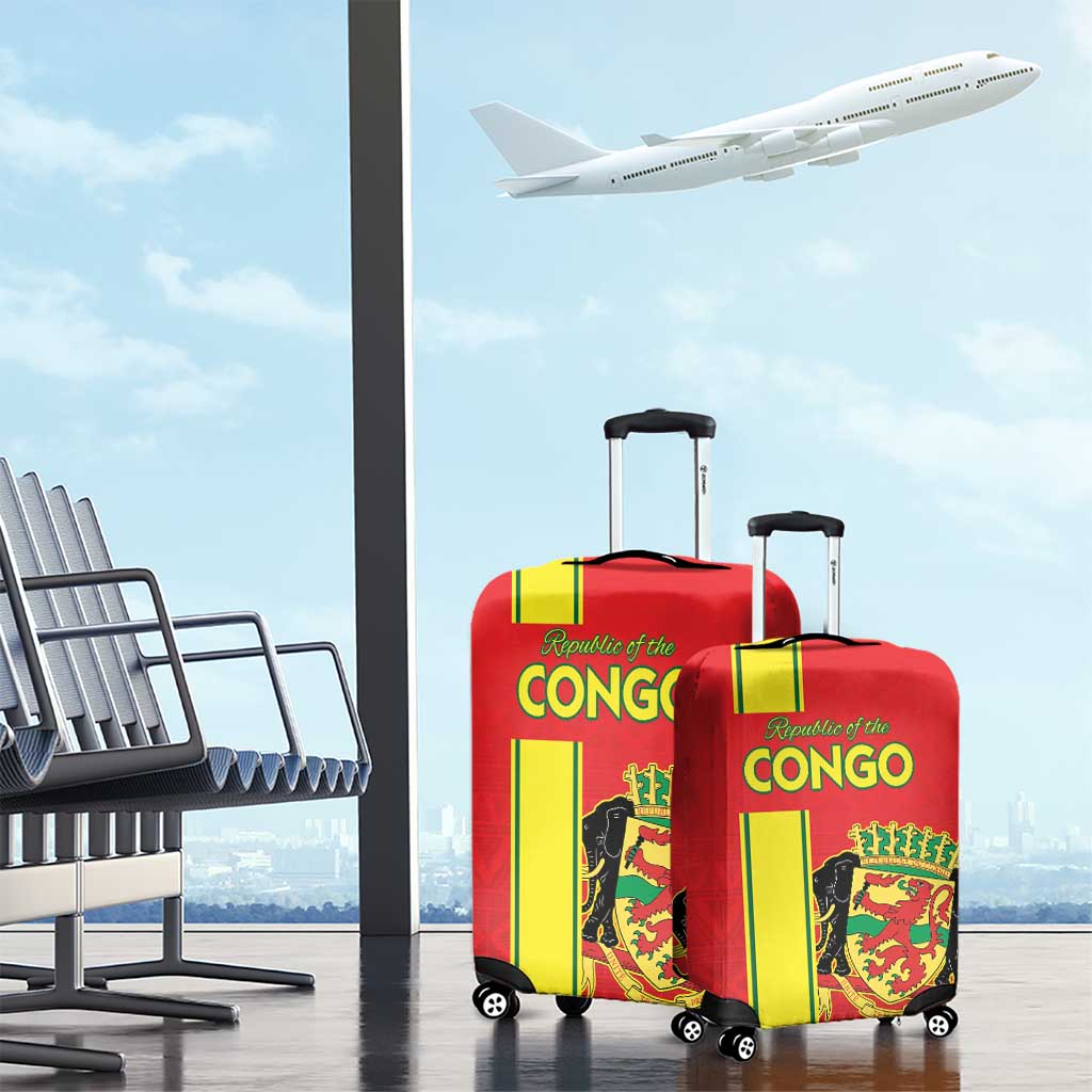 Congo Brazzaville Football Luggage Cover Go Ba Diabulu ya Mbwaki Red Color LT15