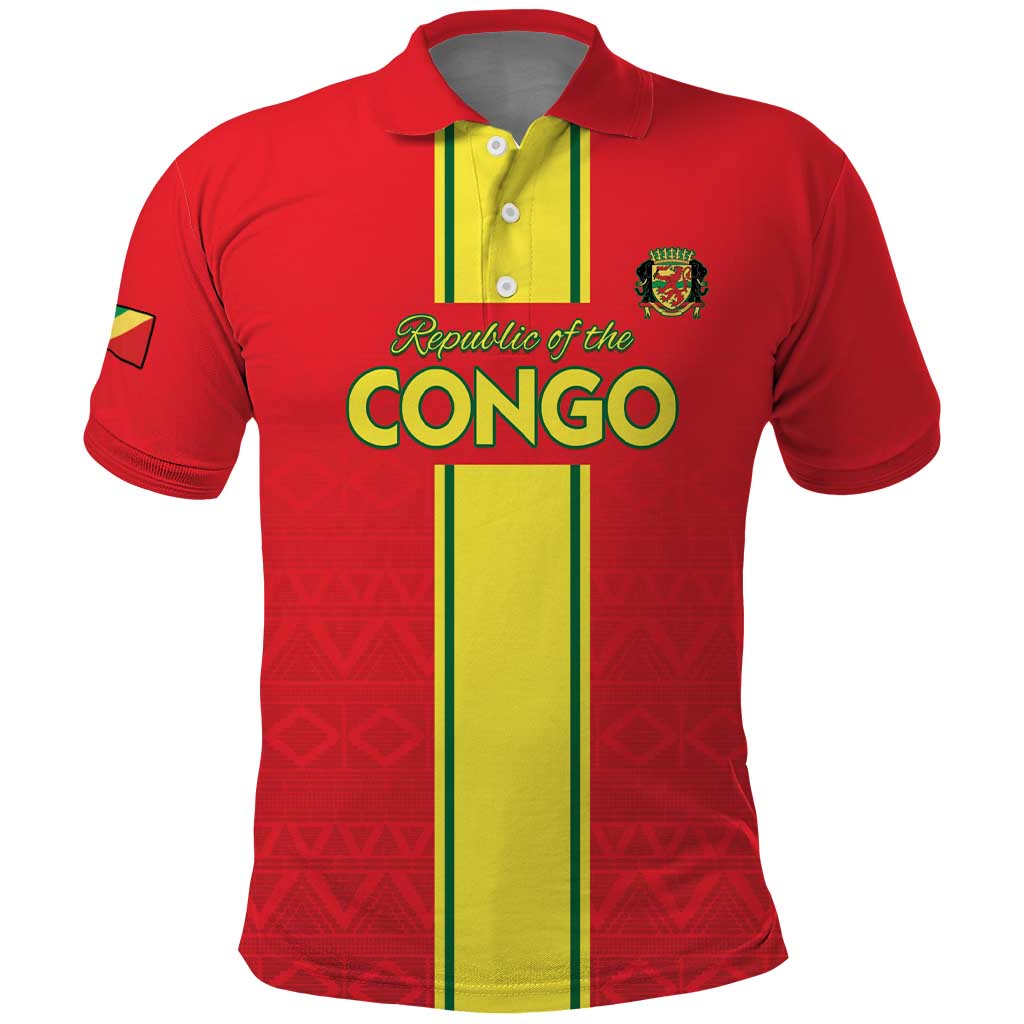 Custom Congo Brazzaville Football Polo Shirt Go Ba Diabulu ya Mbwaki Red Color LT15