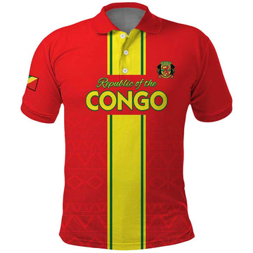 Custom Congo Brazzaville Football Polo Shirt Go Ba Diabulu ya Mbwaki Red Color LT15