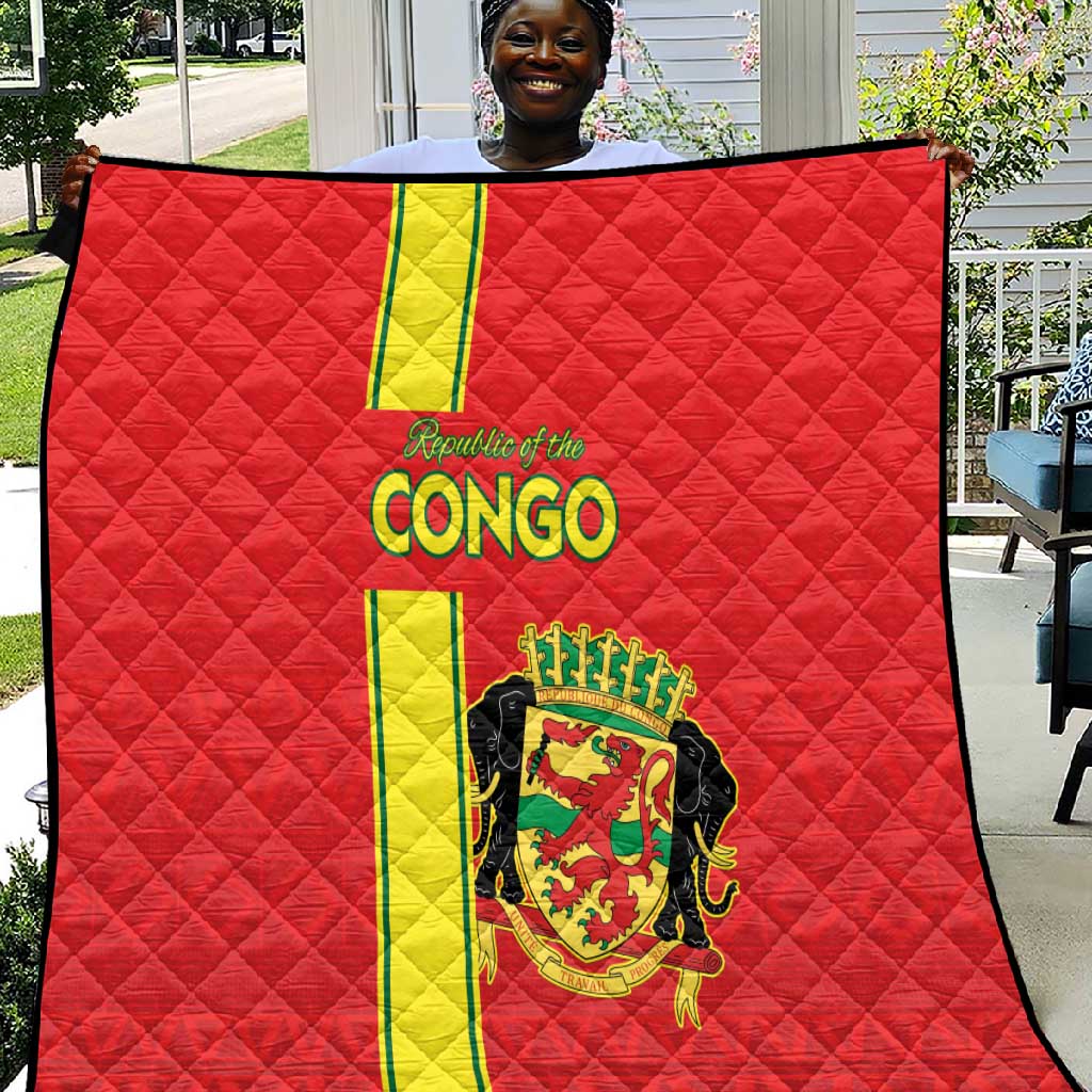 Republique du Congo Football Quilt Go Ba Diabulu ya Mbwaki Red Color LT15