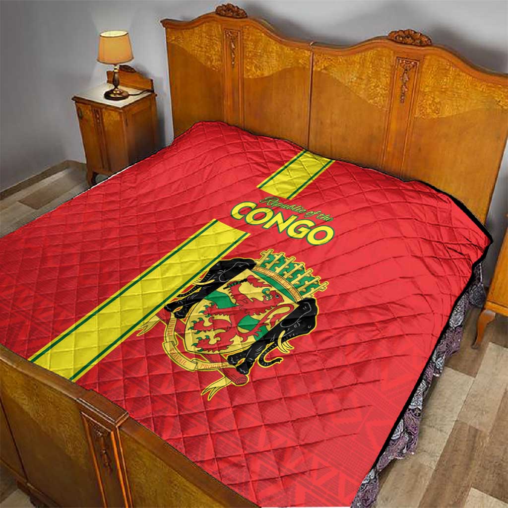 Republique du Congo Football Quilt Go Ba Diabulu ya Mbwaki Red Color LT15