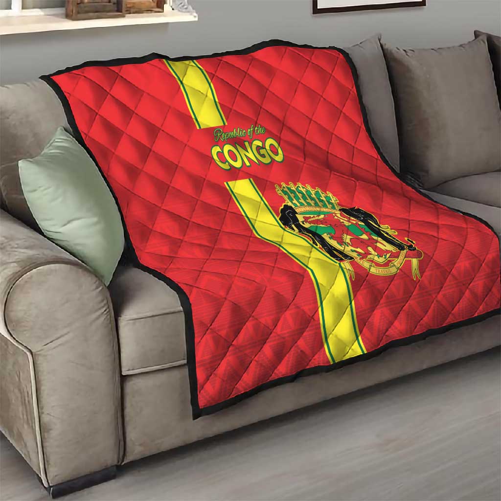 Republique du Congo Football Quilt Go Ba Diabulu ya Mbwaki Red Color LT15