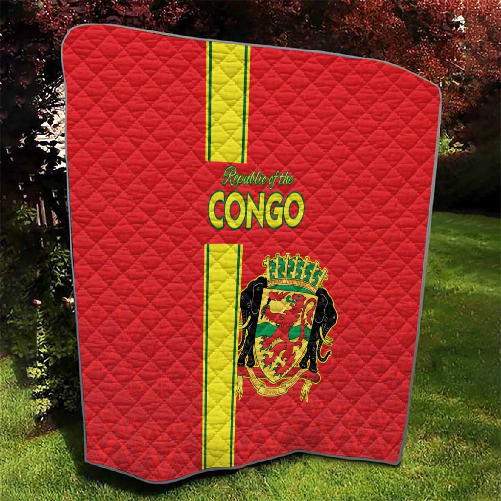 Republique du Congo Football Quilt Go Ba Diabulu ya Mbwaki Red Color LT15